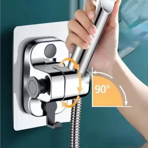 핫 360 ° 조정 가능한 샤워 헤드 홀더 벽 마운트 샤워 홀더 자체 접착 샤워 헤드 휴대용 브래킷 욕실 액세서리