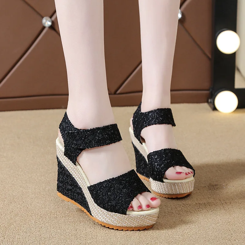 

Women's Platform Wedge Sandals Summer New Peep Toe Ankle Strap High Heel Sandals for Women Outdoor Bohemia Dress Heeled Shoes