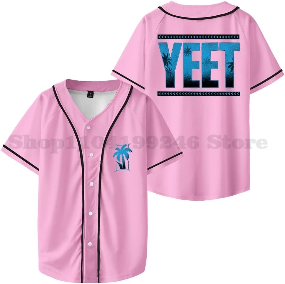 ‎‎Jey USO Yeet Jersey Baseball Jacket Shirts V-Neck Button-up Short Sleeve Tee Women Men Streetwear Tops