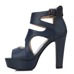 Sexy Open Toe Summer Sandals Shoes For Women Fashion Buckle High Heels Platform Red White Yellow Party Shoes Lady Ankle Boots