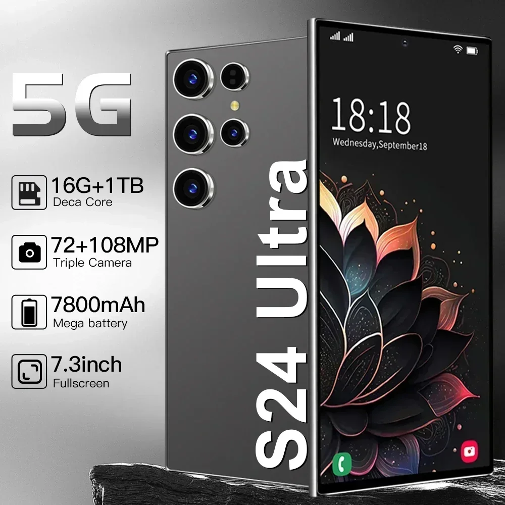 

HOT 2025 new S24 Ultra original intelligent 5G dual card dual standby Android 14 system global version 8000mAh battery 22GB 2TB