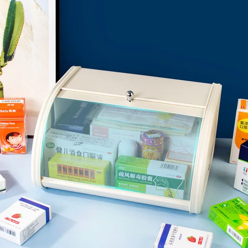 Iron Storage Box Entrance Dust-proof Large Capacity Sealed Boxes with Lid for Storing Keys Desktop Mask Entrance Door Storage