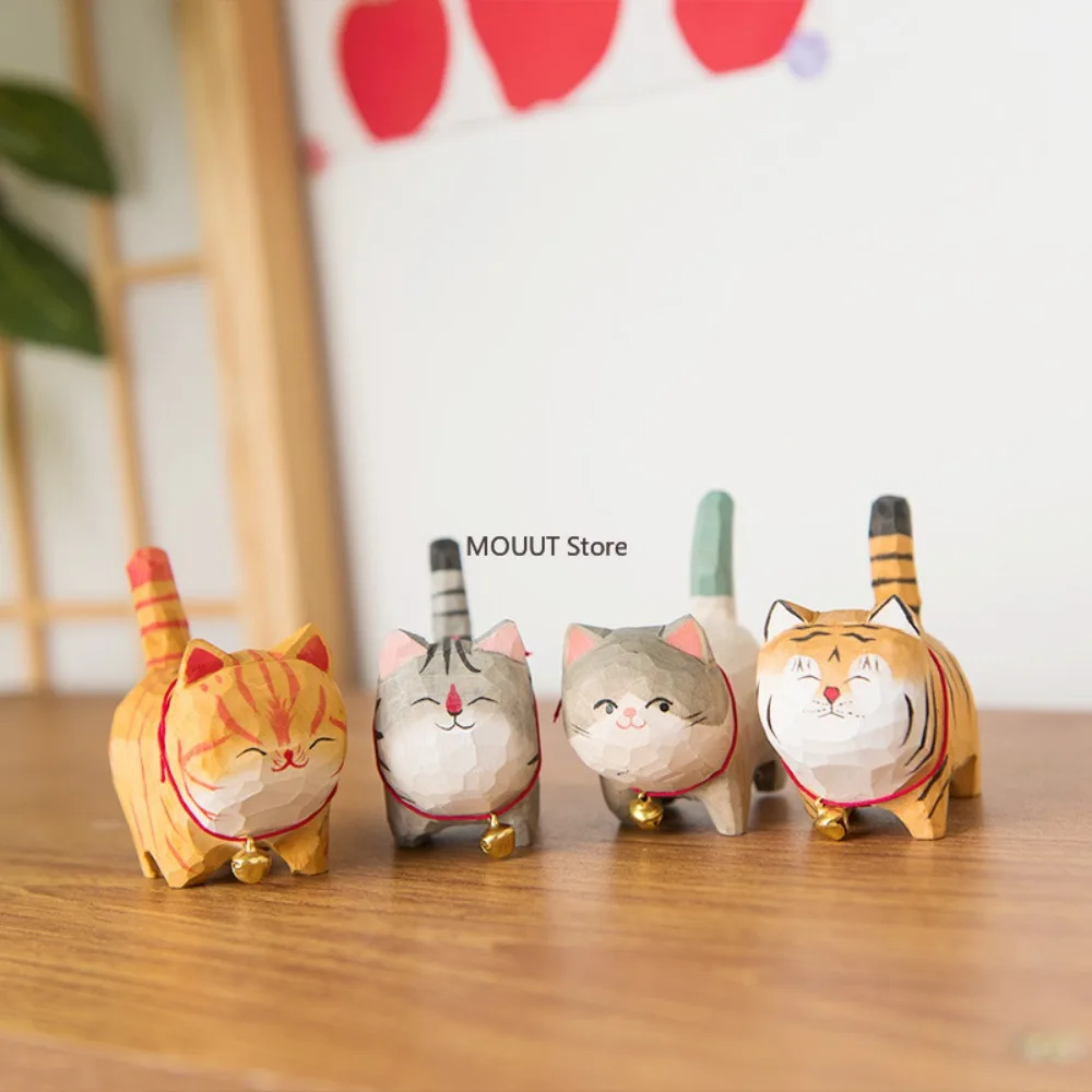 

Handcrafted Wood Carving Home Decorations Decoraciones Desk Accessories Room Decor Handmade Cat Statue Decor