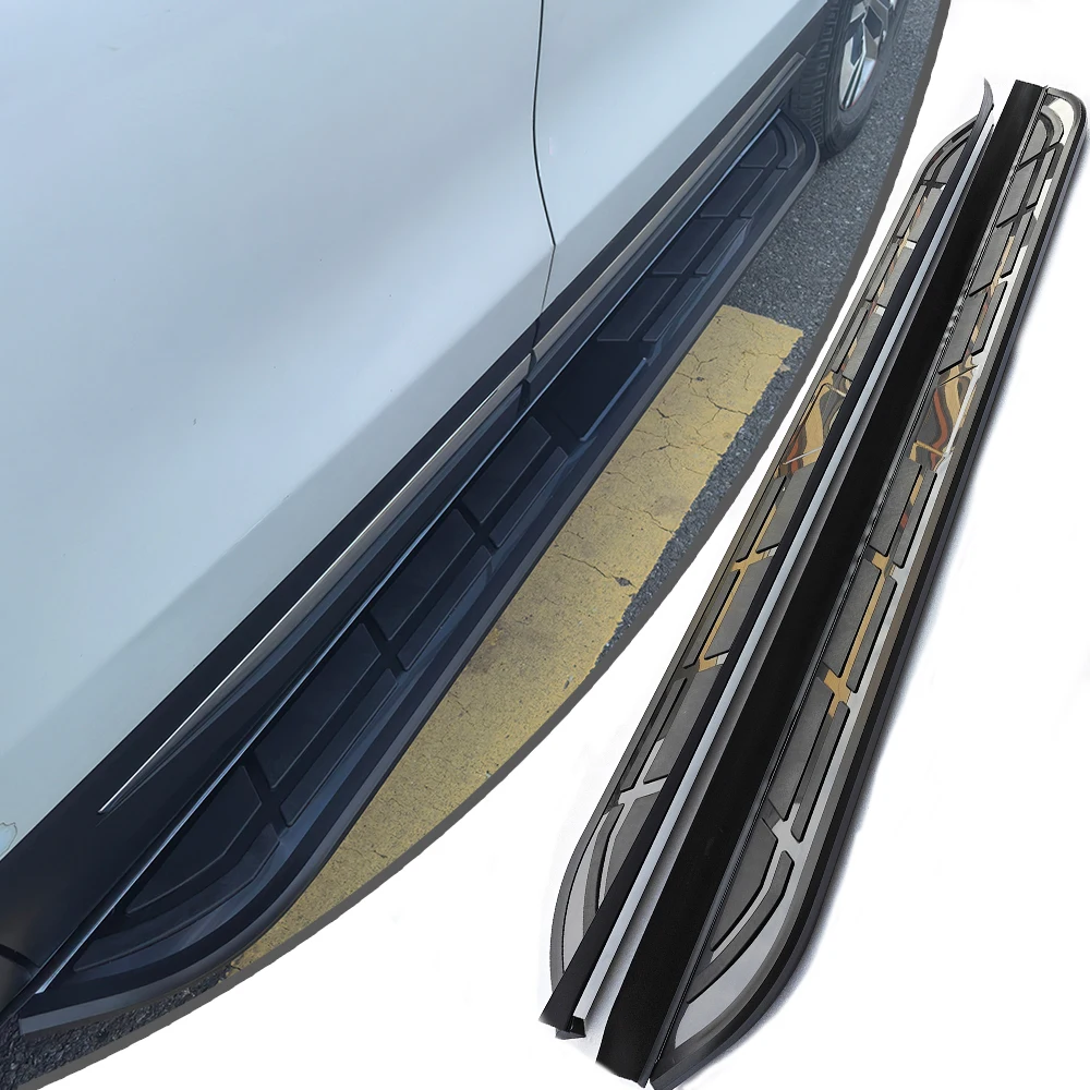 2 pcs fit for Hyundai Santa Fe MX5 2024 2025 Side Step Running Board Pedal  (with Brackets) Mirror-finish black cool style