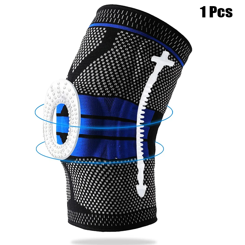 Silikon Gepolsterte Knie Pads Unterstützt Brace Basketball Fitness Meniskus Patella Schutz Kneepads Sport Sicherheit Knie Ärmeln