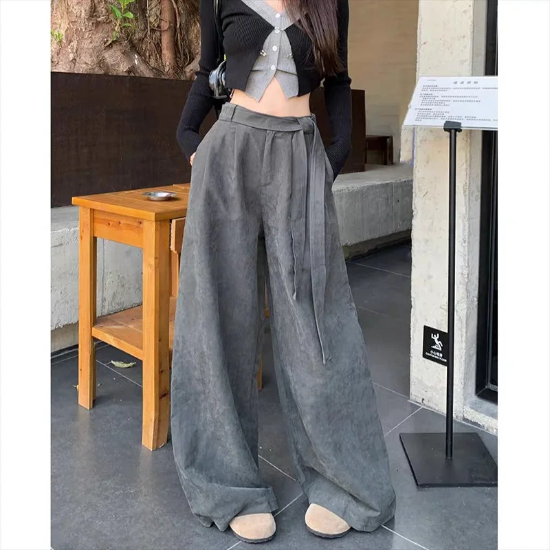 

QWEEK Y2k Vintage Baggy Suit Pants Woman Elegant Casual Harajuku Korean Fashion Wide Leg Trousers Office Lady Basic Pantalones