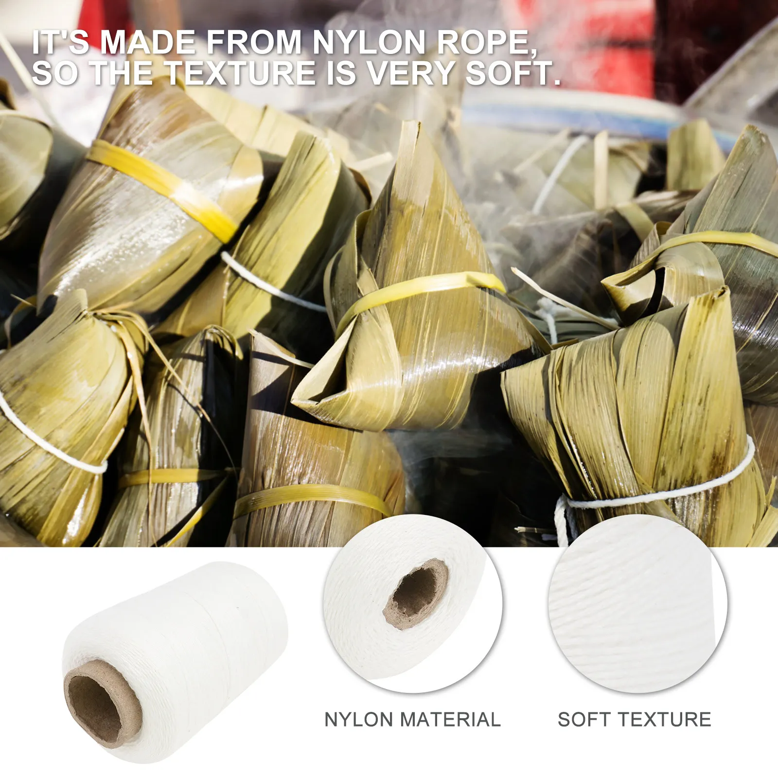

500M 0.8mm Natural Cotton Rope Bundle Wrapping for Pork Bacon Zongzi Trussing Rotisserie Meat Tying Craft Decoration Twine