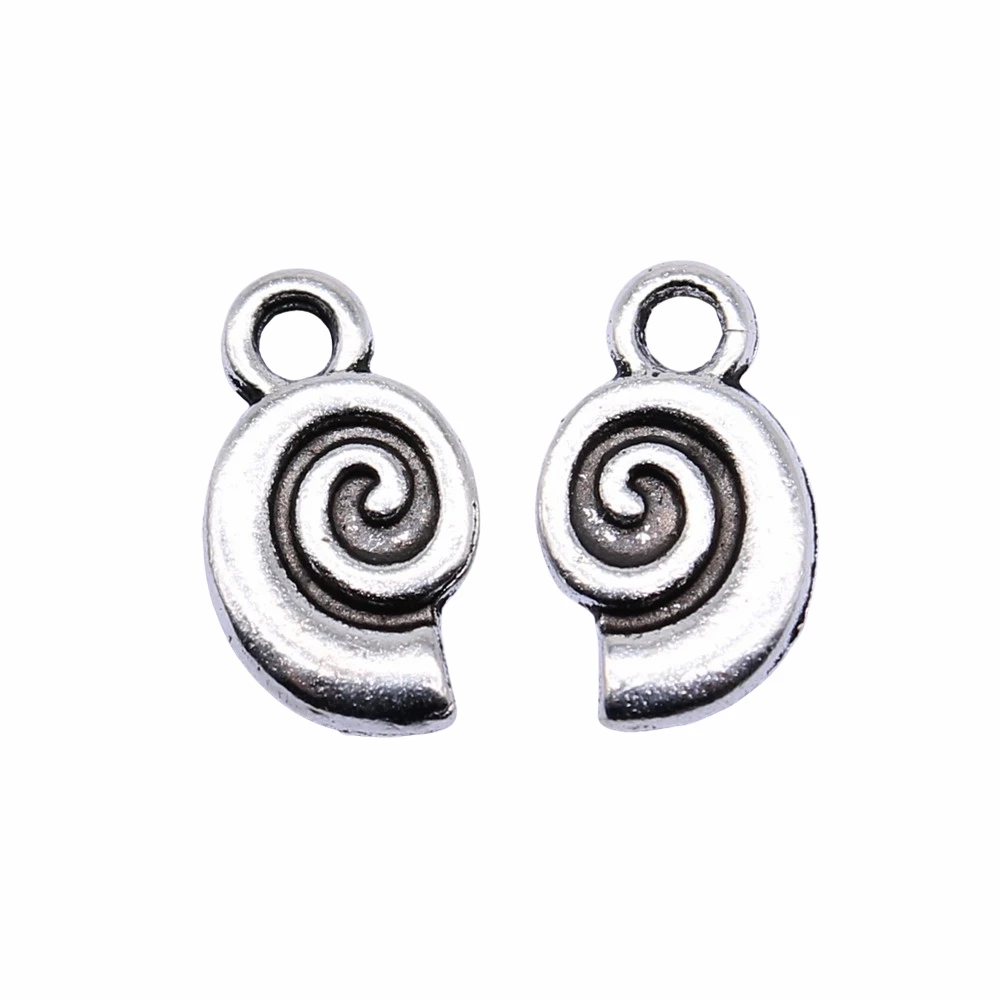 WYSIWYG 20 sztuk 7x12mm antyczne srebro kolor muszla Charms wisiorek do tworzenia biżuterii DIY komponenty do biżuterii — zdjęcie 4