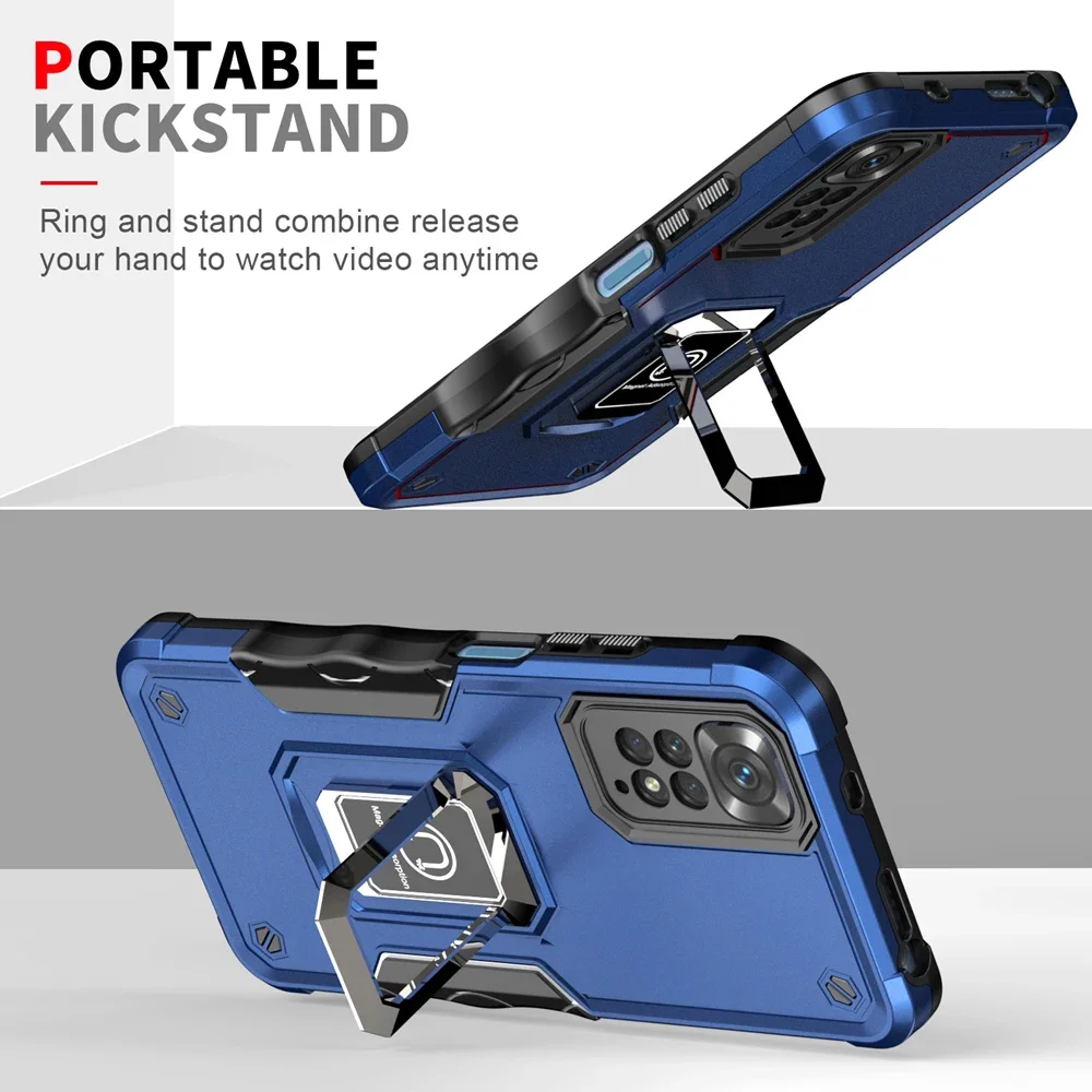 حافظة مدرعة مقاومة للصدمات لهاتف Redmi Note 11 11S 12 Pro + 5G حافظة خلفية للهاتف لهاتف Xiaomi Redmi Note 10 10S 10A 10C