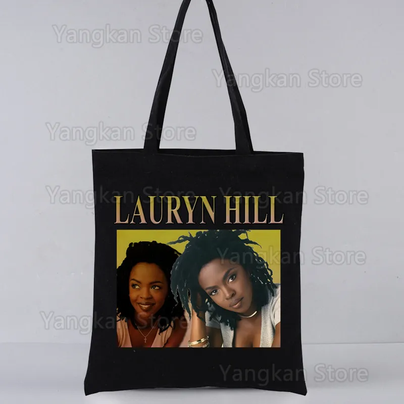 Lauryn Hill The Custom Travel Canvas Bags Tote Fugees Reggae Fusion Soul Music Shopping Grocery Bag Pures Shopper