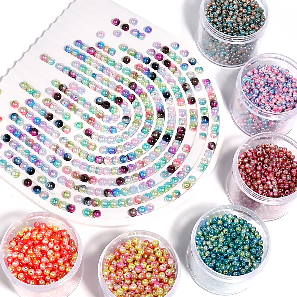 3/4/6/8/10/12mm ABS Imitation Pearl Beads Plastic Round With Hole Beads Loose Spacer Bead For DIY Jewelry Making Accessories