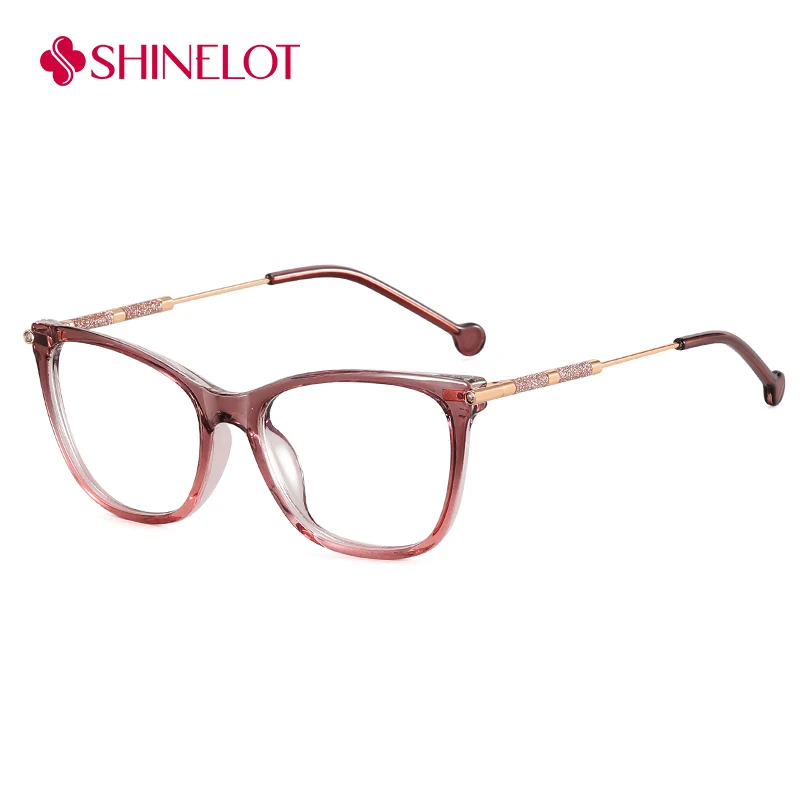

81156 New Fashion Women's Cat Eye Glasses Anti-Blue Light Eyeglasses TR90+Metal Frame Female Spectacles Reading Eyewear
