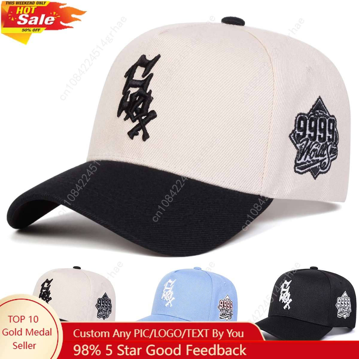 

Unisex SOX 9999Letter Embroidery Baseball Caps Spring and Autumn Outdoor Adjustable Casual Hats Hip Hop Hat Sunscreen Hat