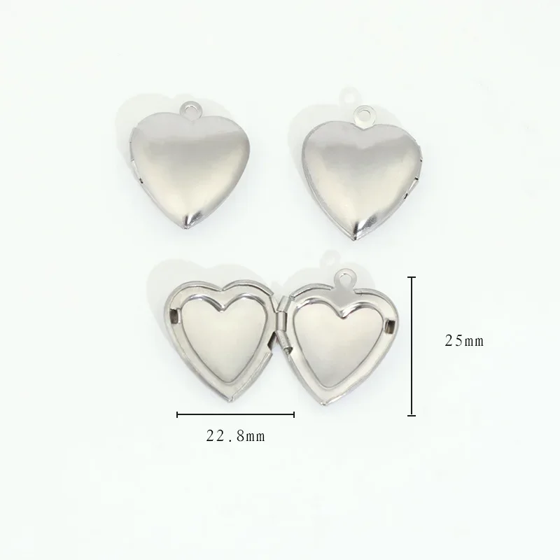 BoYuTe (20 Pieces/Lot) 316 Stainless Steel Heart Shaped Locket Pendant Can Open Photo Locket Diy Jewelry Accessories