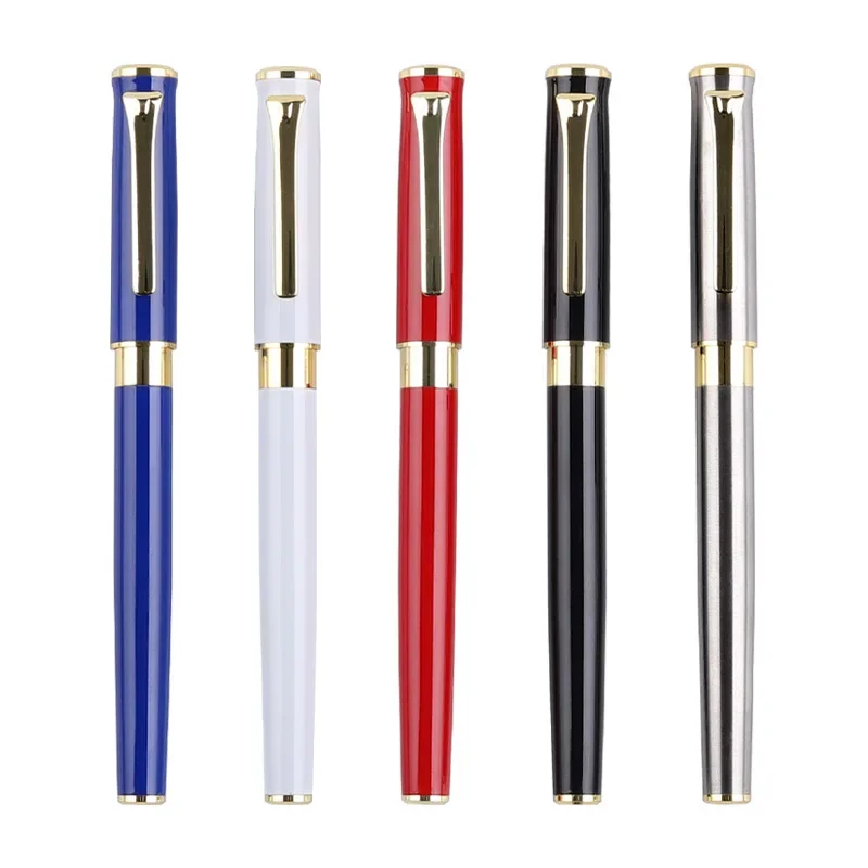 

10PCS Straight pointed advertising gift metal pen, high-end business gift, pull-out pen for students