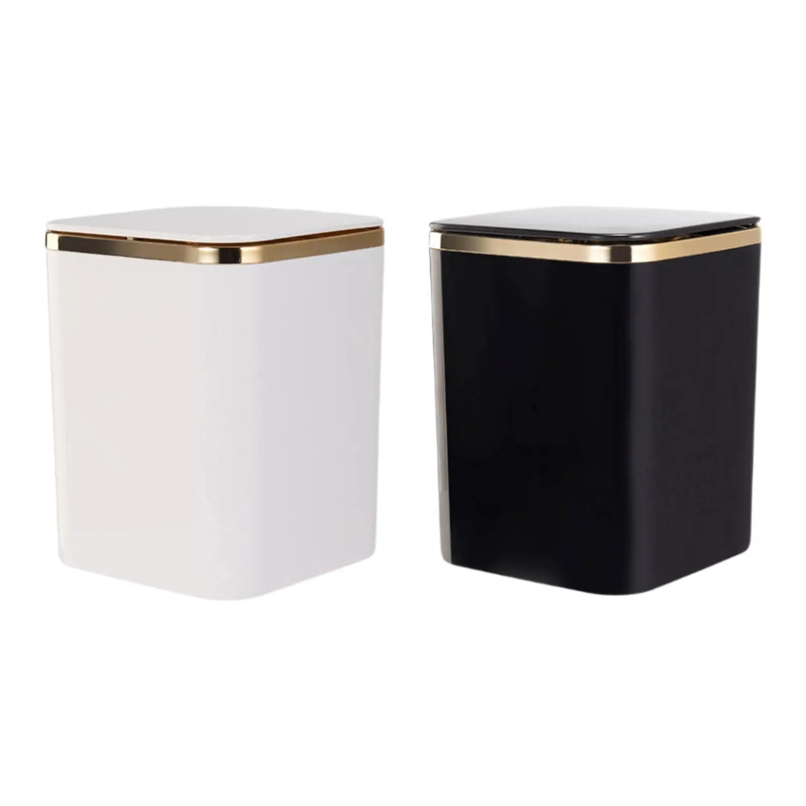Small Trash Can Mini Wastebasket with Press Top Desk Trash Bin Garbage Basket for Living Room Office Bedroom Beside