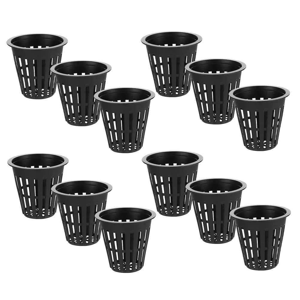 12Pcs Hydroponic Net Pots for Soilless Growing – Mesh Baskets for Home, Office & Aquarium Plants