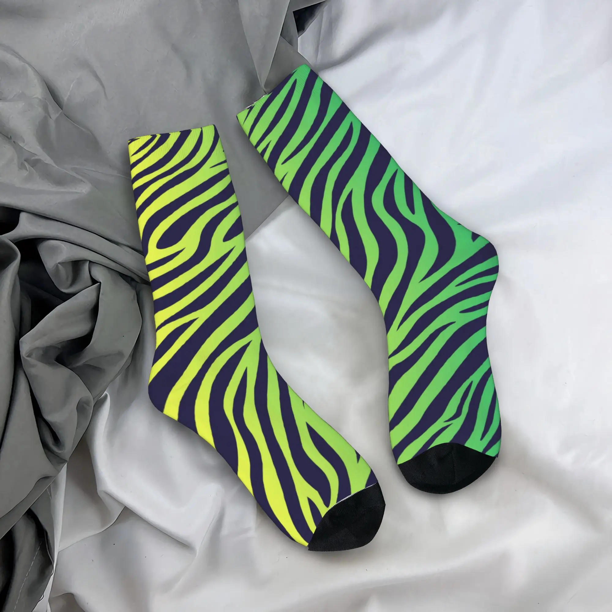 Colorful Tiger Zebra Skin Pattern Dress Socks Mens Womens Warm Funny Novelty  Crew Socks