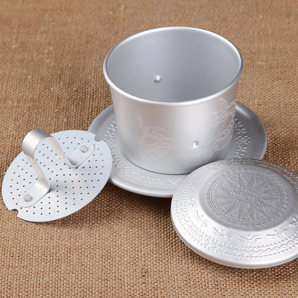 

1 set 1 Set Vietnamese Filter Aluminum Portable Drip Coffee Maker For Travel Camping Coffee Lovers Gift Vintage Style