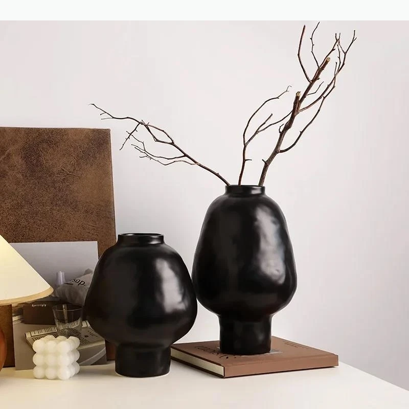 Hammer Pattern Ceramic Vase Porcelain Flower Pots Desk Decoration Flower Arrangement Floral Vases Room Aesthetic Decor