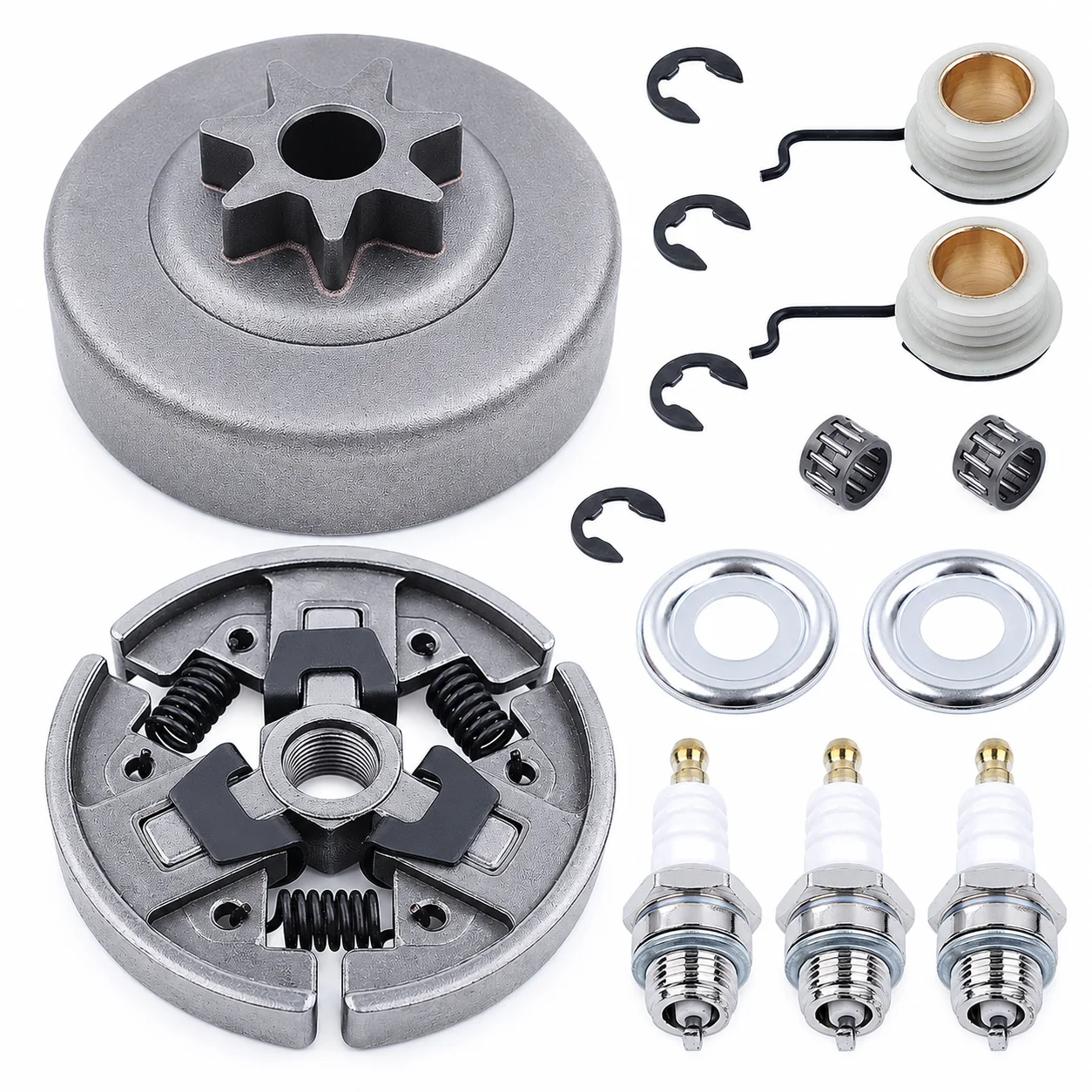 Clutch Drum Sprocket with Worm Gear E-Clip Washer for Stihl 039 MS340 1125 640 2000 1125 160 2002
