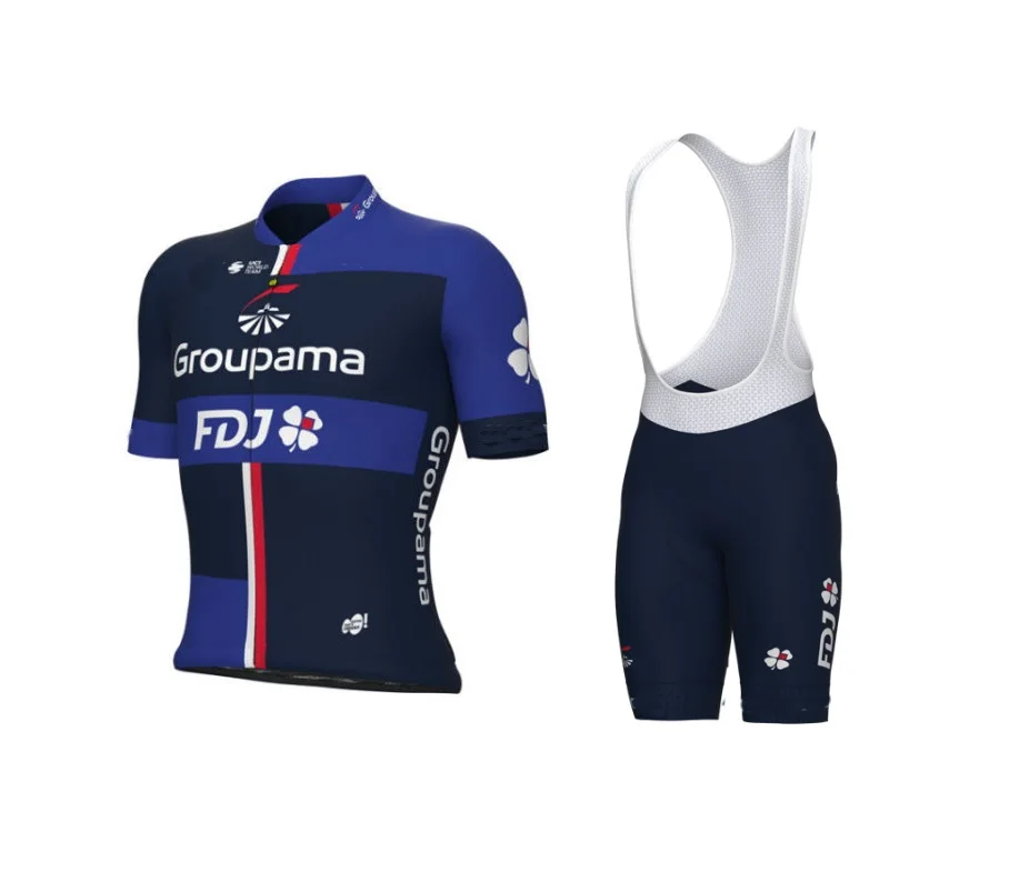 LASER CUT 2023 GROUPAMA FDJ Team blue SHORT SLEEVE CYCLING JERSEY SUMMER CYCLING WEAR ROPA CICLISMO+BIB SHORTS