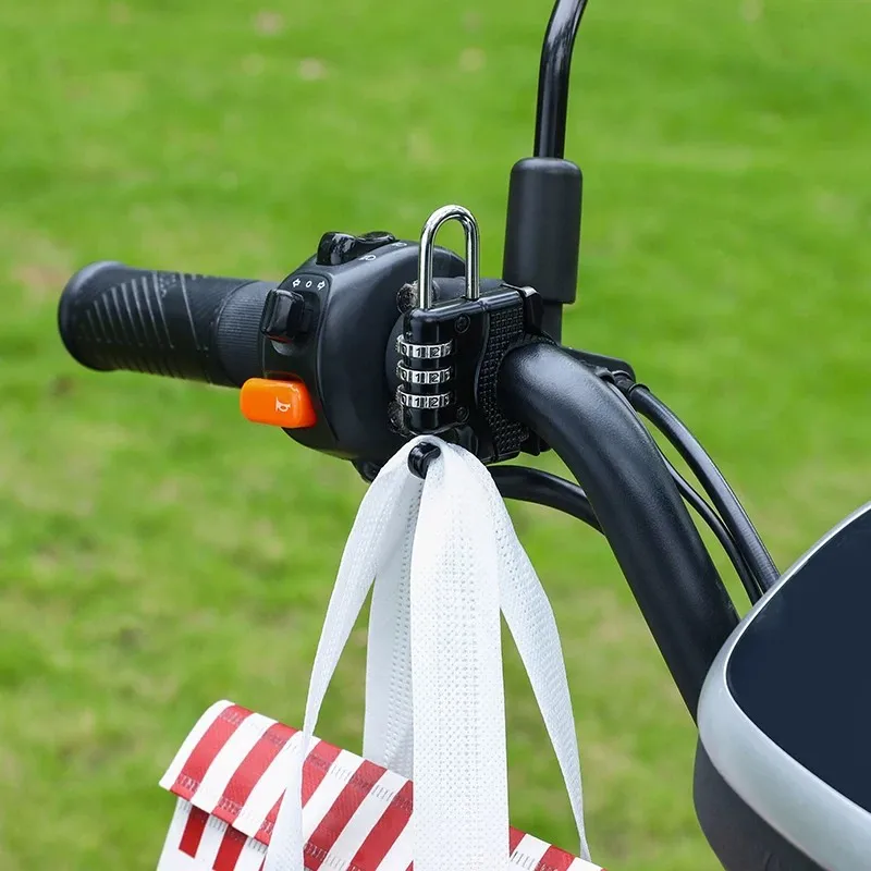 Multifunction Storage Hook for Motorcycle Scooter Electric Bike Secure Anti Theft Design Metal Construction 4 Digit Code Padlock