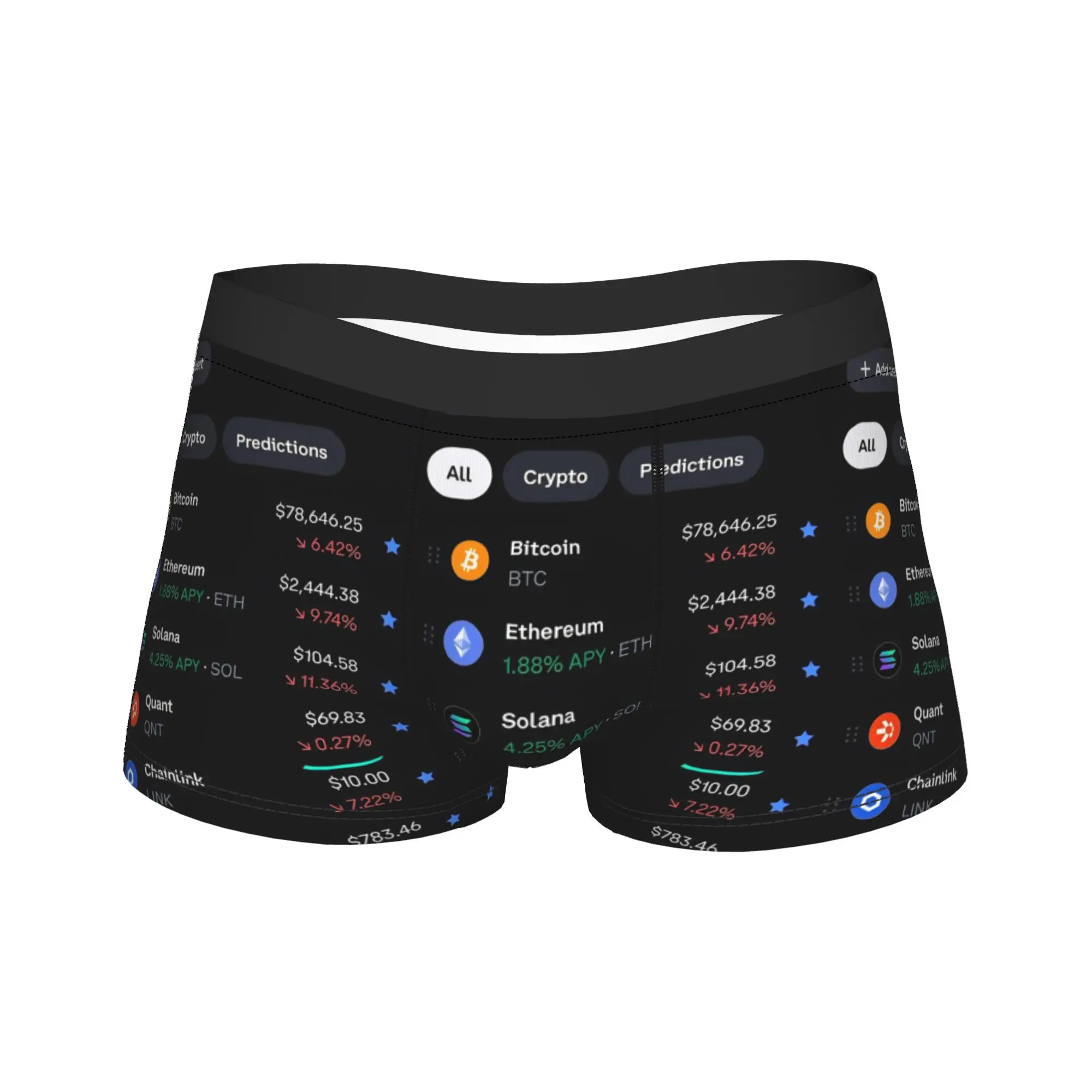 Crypto Wallet Interface Underwear Tech Finance Digital Asset Man Boxer Brief Breathable Boxer Shorts Trenky Plus Size Panties