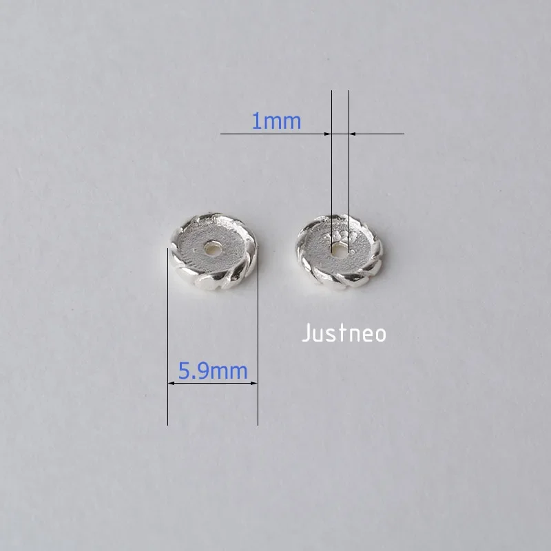 solid 925 sterling silver charm beads, spacer loose bead with 1mm hole jewelry diy components accessories