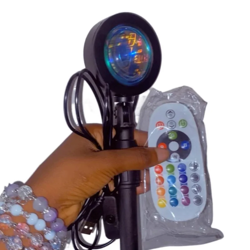 Magic 16-Color LED Sunset Projector Light, Remote Control, USB Powered, Mood Night Light for Bedroom, Parties, Decoration