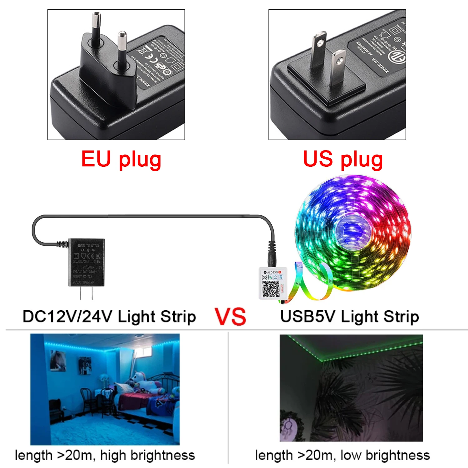 RGB5050 Светодиодные фонари для комнаты 10 м 20 м 30 м Синхронизация музыки Светодиодные ленты Гибкая лента для декора комнаты Спальня Подсветка