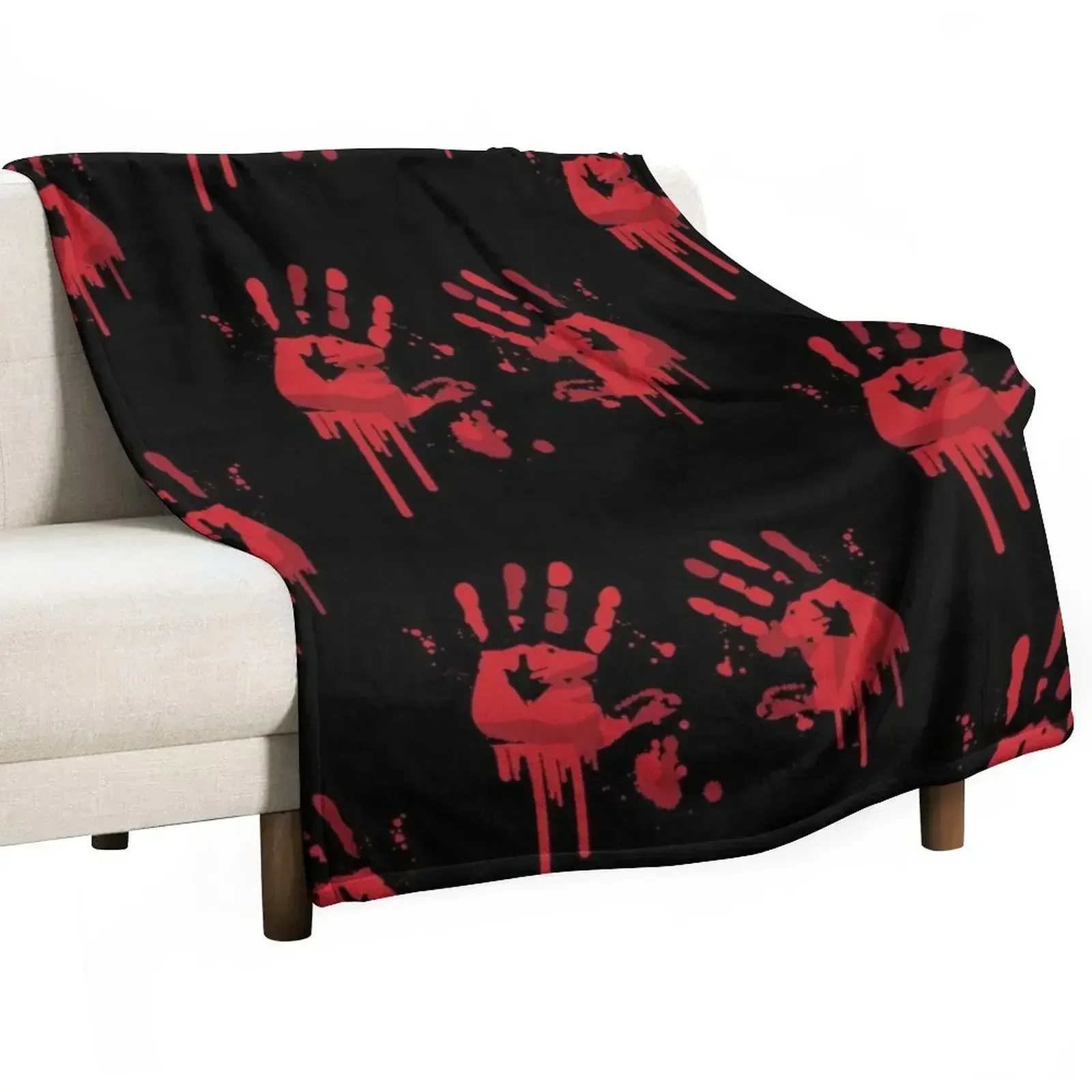 

Bloody handprints Throw Blanket Plaid Heavy Thermal Blankets