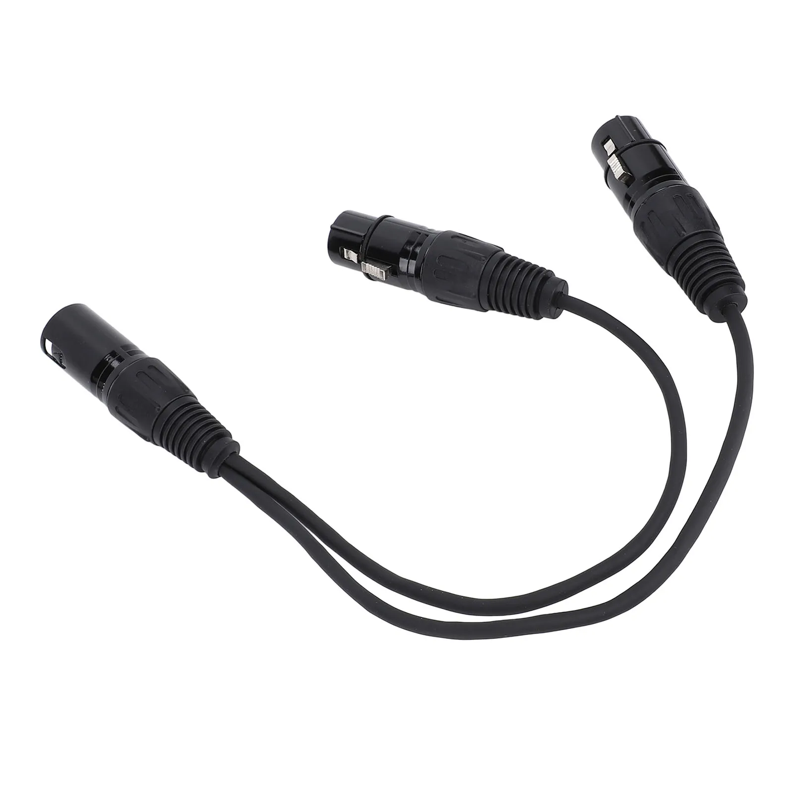 XLR Male to Dual Female Splitter Cable PVC OFC Copper Balanced Microphone Splitter Cable 30cm Length for Mixer Speaker