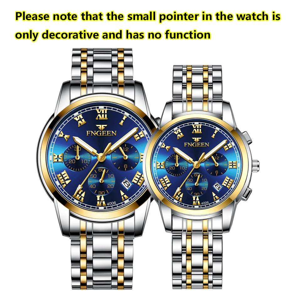 Fashion Couple Watches for Men Women Stainless Steel Quartz Watches Top Brand Luxury Clock Wristwatch Couple Items for Lovers