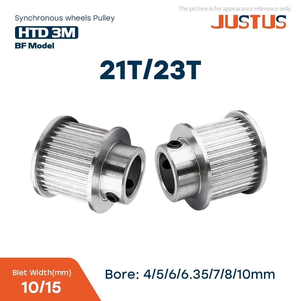 HTD 3M Number Teeth 21T 23T Timing Pulley Bore 5/6/6.35/8/10mm For Belt Width: 15mm 3D printer