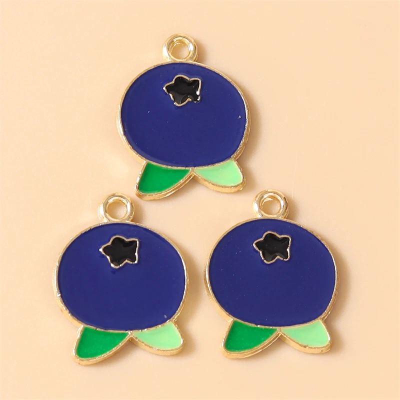 10 Stück 12x16mm Niedliche Emaille-Frucht-Pfirsich-Anhänger Passend für Halsketten, Ohrringe, Armbänder, DIY-Bastelzubehör für Schmuckherstellung – Detail 23