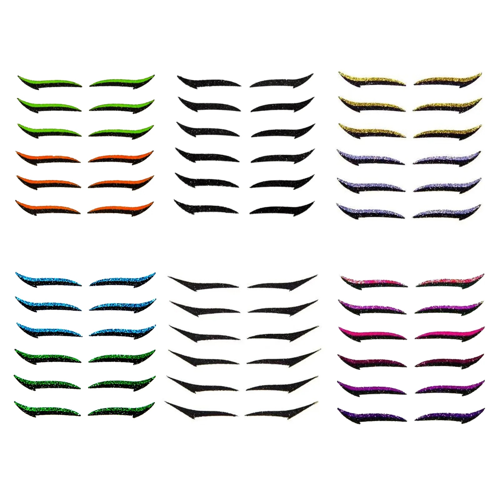 5/6Pairs Self-adhesive Eyelid Sticker DoubleLine Eyelid Patch Glitter Eyeliner Sticker Set Waterproof Reusable Face Makeup Tools