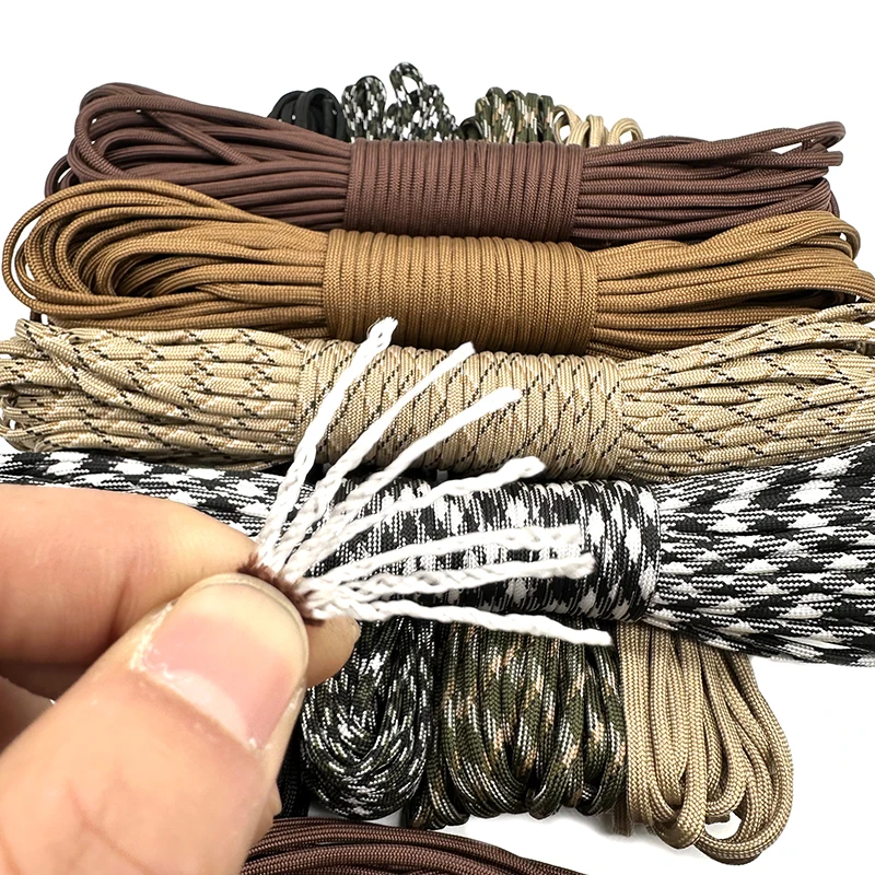 550 Paracord 7 Cores Cord Dia. 4mm For Outdoor Camping Survival Lanyard Parachute Rope Hiking Tent Accessories Bracelet