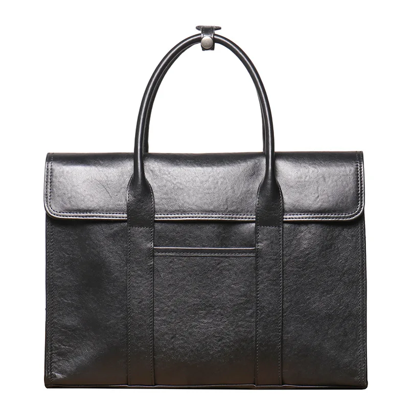 

New Men's Genuine Leather Business Bag Cowhide Travel Briefcase with Large Capacity Laptop Bag