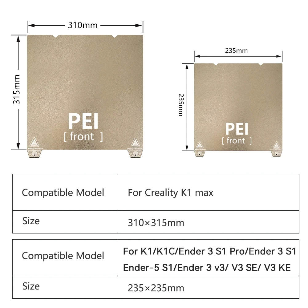 K1 Max Build Plate For Creality K1C Bed Creality k1 Build Plate H1H PEO PEY PEI Sheet 235x235 310x315 Ender 3 S1 Ender 3 V3 Se view 2