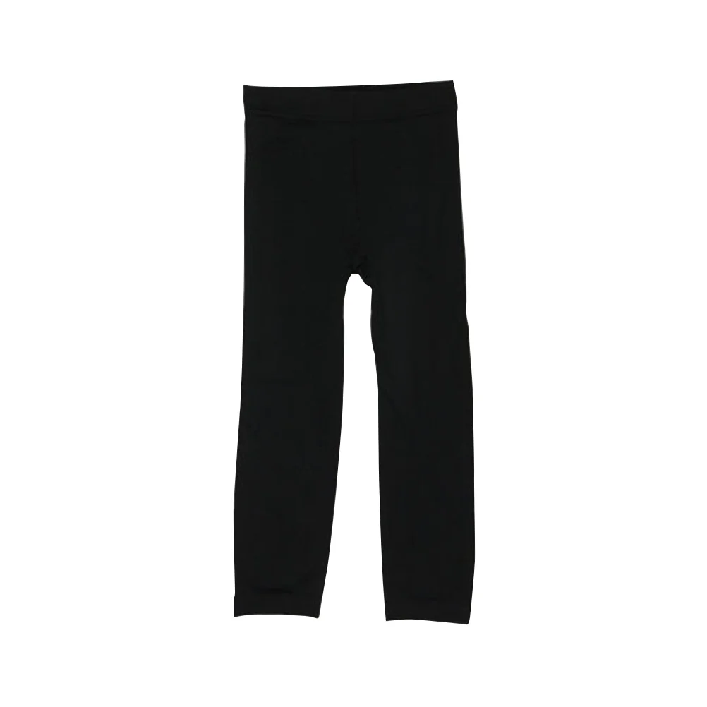 Girls Winter Warm Lined Trousers Kids Elastic Thick Leggings Ninth Pants for 8-12 Years Old (Black)