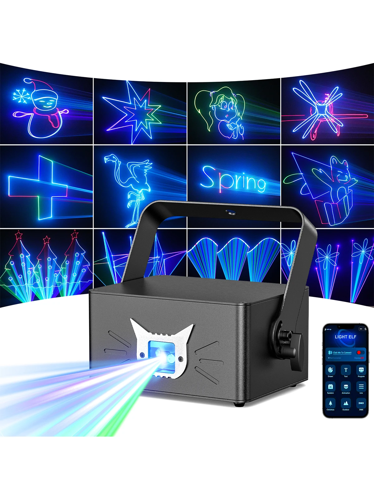 Datewink 25W 3D Animation DJ Party Lichter Bluetooth APP Batterie RGB Bühnenbeleuchtung Projektor DMX Für Disco Hochzeit Bar Club zeigen