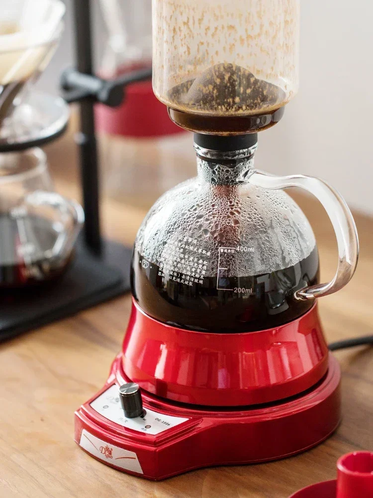 

-Electric Siphon Pot Coffee Machine Glass Coffeemaker Household Manual Knob Controllable Temperature Brewing Tea Pot European