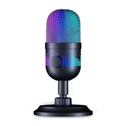 USB Microphone RGB PC Computer Gaming Recording Microphone with Stand Desktop Condenser Microfone For Podcast Tiktok Live K Song