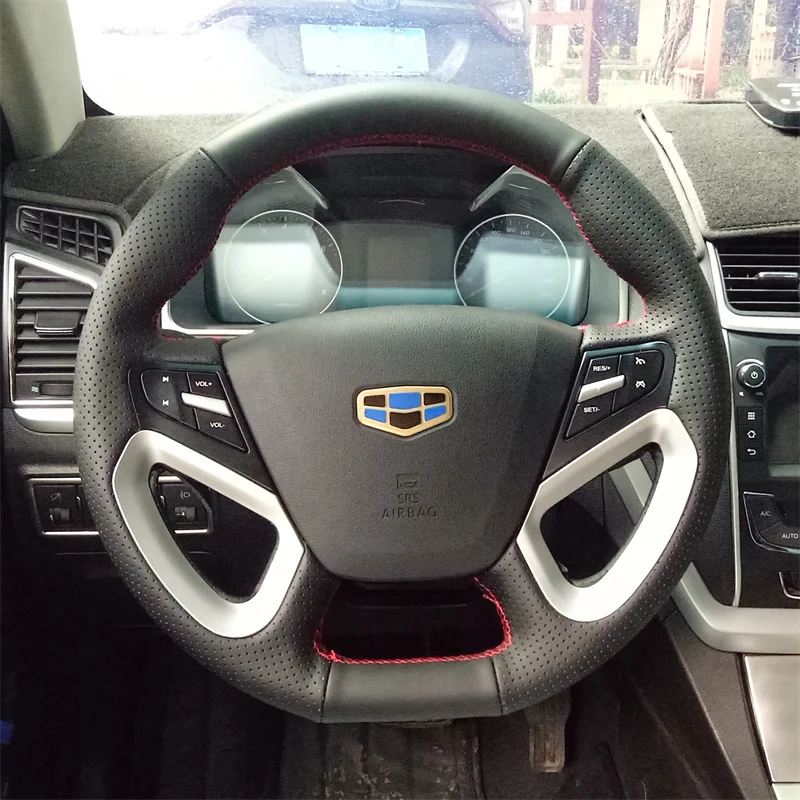 For Geely Geometry A Hand-stitched Steering Wheel Cover Geometry C Emgrand Non-slip Auto Interior Accessories Steering Wrap