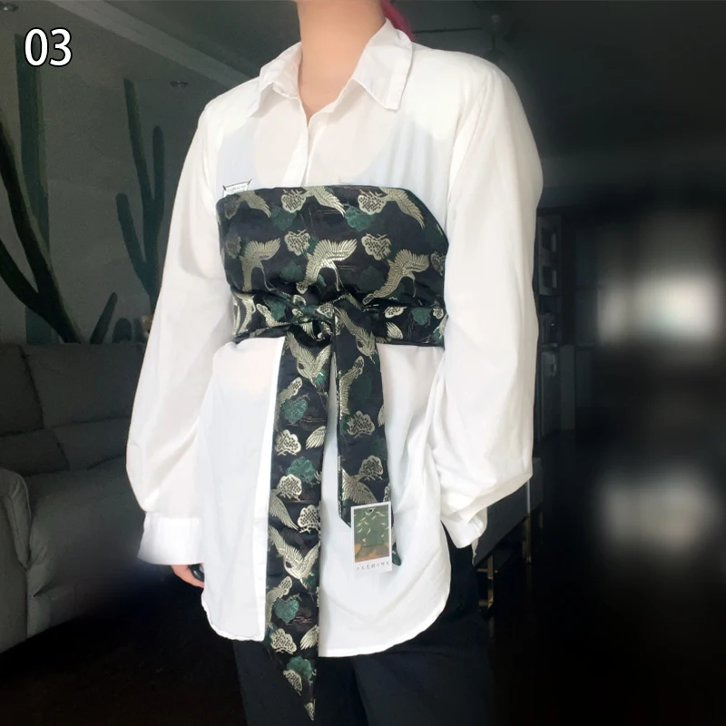 

Japanese Haori Kimono Yukata Obi Belt Dress Decor Brocade Jacquard Fabric Waistband Shirt Dress Decor Chest Wrapped Cummerbunds