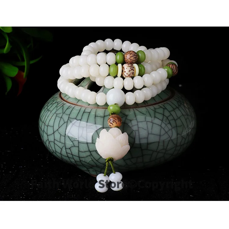 

$99- TOP mascot Buddhism Tibetan Greco-Buddhist efficacious Mascot Secret weapon Bodhi root Lotus Pendant 108 prayer beads