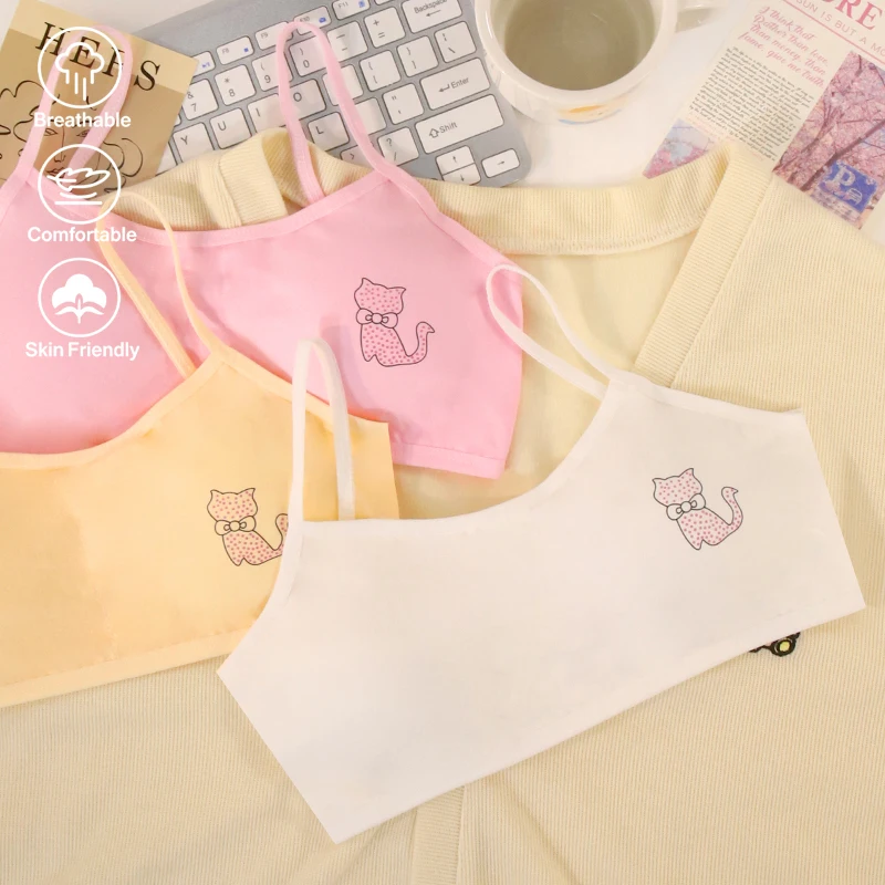 Developmental period, small vest, children's bra, girls' underwear, suspender, cotton, medium and large children, students, stra
