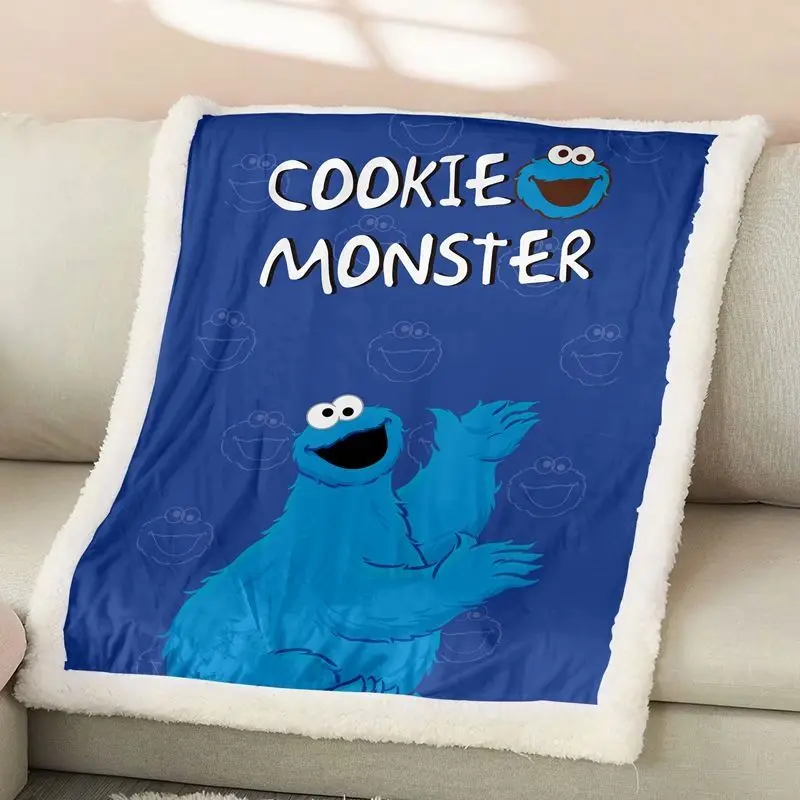 Sesame Street Elmo Thickened Nap Double Layer Blanket Creative Cartoon Cute Children Air Conditioning Quilt Warm Comfort Blanket