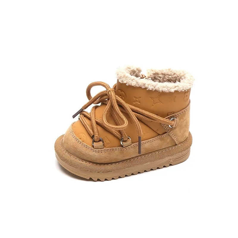 2024 New Winter Baby Boots Warm Plush Rubber Sole Toddler Kids Sneakers Infant Shoes Fashion Little Boys Girls Snow Boots